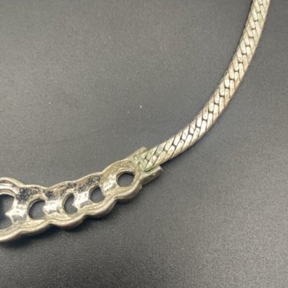 Vintage Christina Collection Necklace Rhinestone Silver Tone Collar 15+2" - Picture 8 of 9
